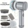 Laveur électrique à rotation, brosse de nettoyage sans fil pour salle de bain Laveur électrique avec 5 têtes de brosse remplaçables, brosse de nettoyage électrique