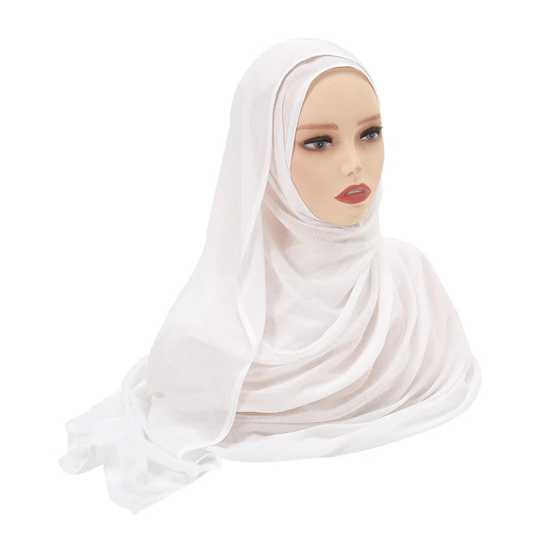 Voile en coton rayonne pour femmes musulmanes, Hijab Modal, écharpe unie, grande taille, Turban islamique, bandeau 190x85cm