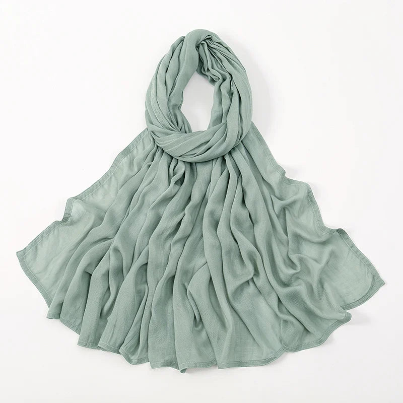 Voile en coton rayonne pour femmes musulmanes, Hijab Modal, écharpe unie, grande taille, Turban islamique, bandeau 190x85cm