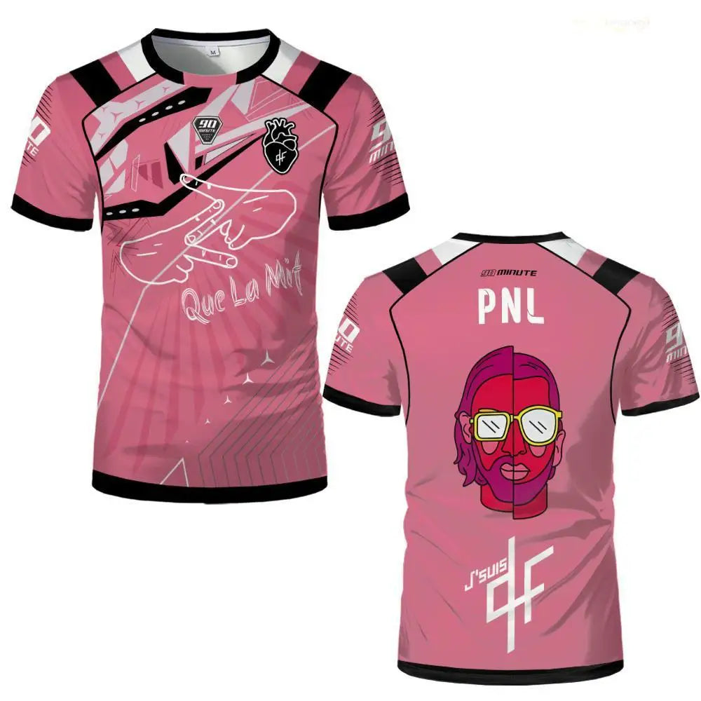 90 Minute PNL J'suis QLF Maillot imprimé T-shirt d'entraînement de football à manches courtes pour hommes et femmes Vêtements pour enfants et adultes