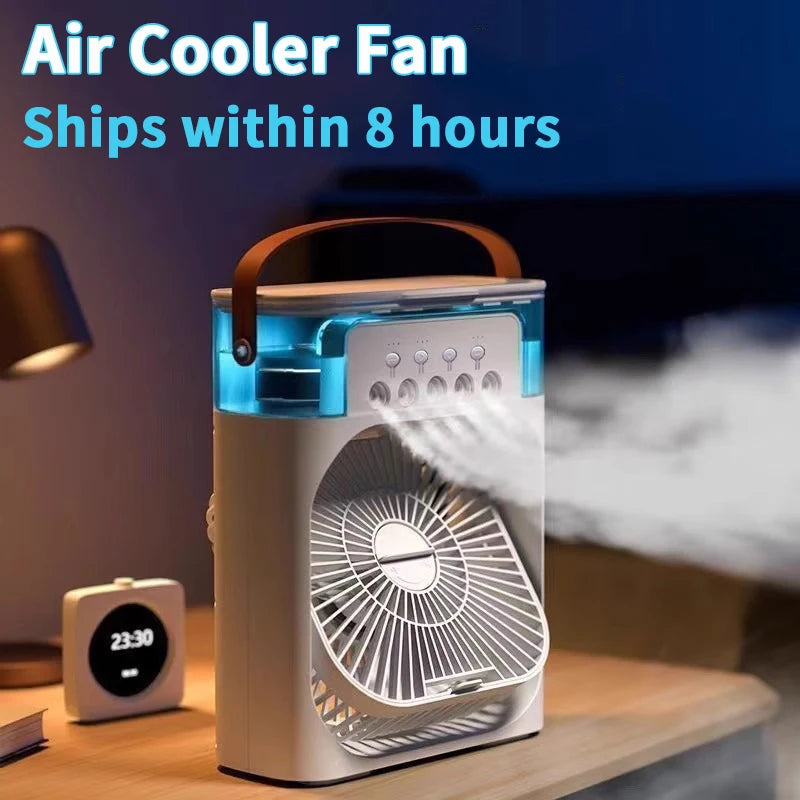 Nouveau ventilateur 3 en 1 climatiseur mini refroidisseur d'air domestique LED veilleuse humidificateur portable ventilateur de réglage de l'air ventilateur de bureau à domicile