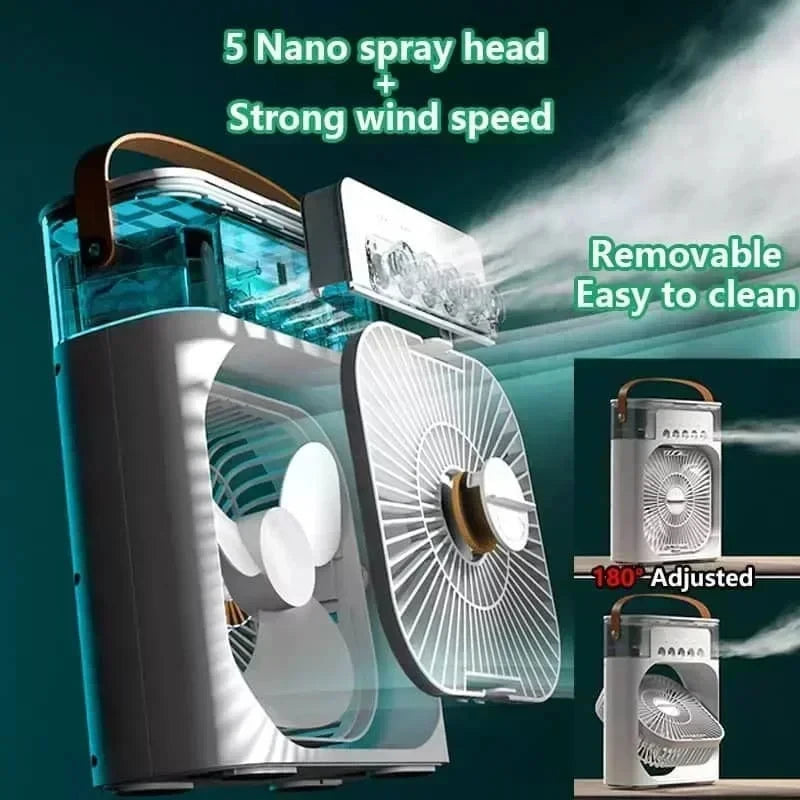 Nouveau ventilateur 3 en 1 climatiseur mini refroidisseur d'air domestique LED veilleuse humidificateur portable ventilateur de réglage de l'air ventilateur de bureau à domicile