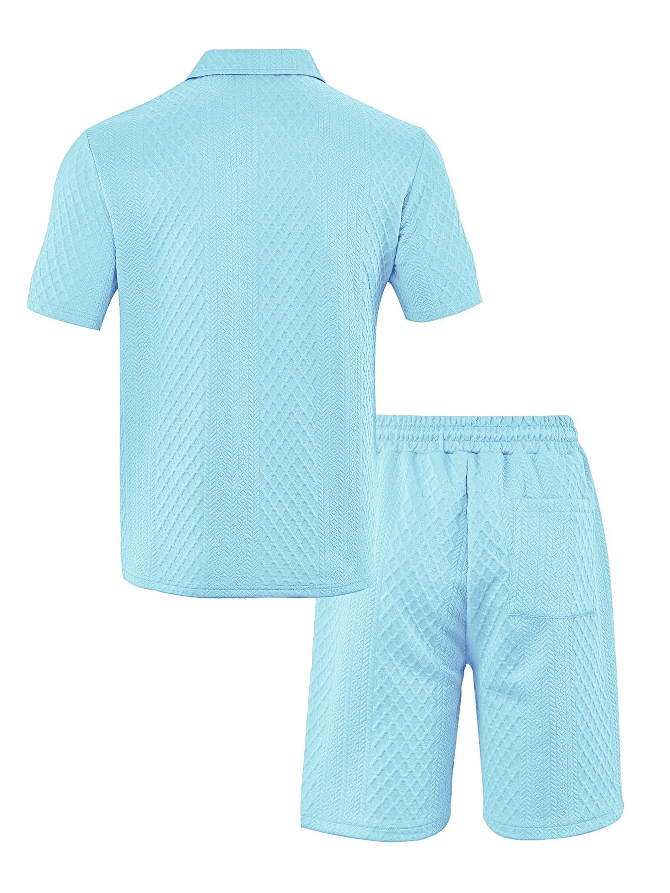 Polo de sport décontracté pour hommes, avec revers, chemise et Short à manches courtes, costume Texture Jacquard, nouvelle collection été 2025