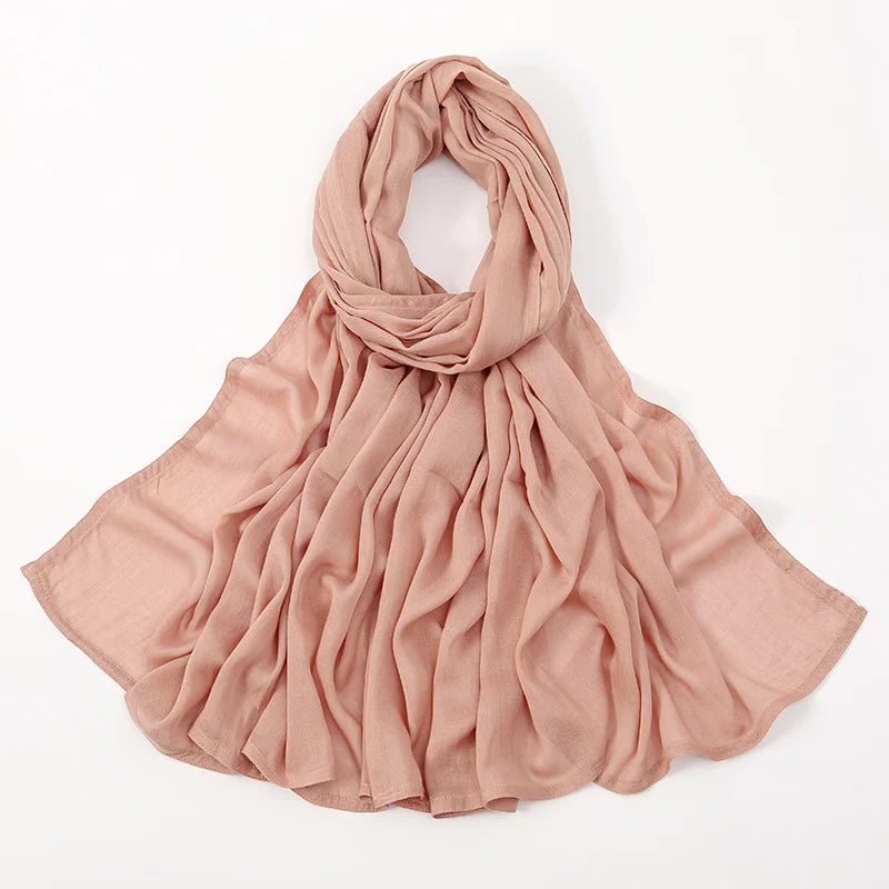 Voile en coton rayonne pour femmes musulmanes, Hijab Modal, écharpe unie, grande taille, Turban islamique, bandeau 190x85cm