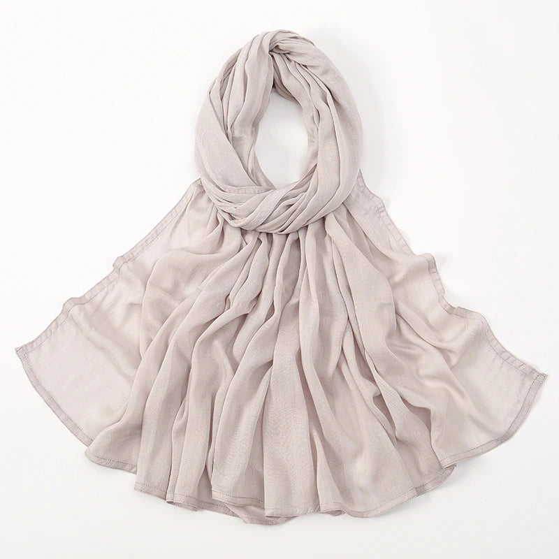 Voile en coton rayonne pour femmes musulmanes, Hijab Modal, écharpe unie, grande taille, Turban islamique, bandeau 190x85cm
