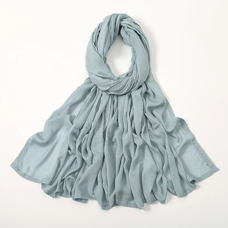 Voile en coton rayonne pour femmes musulmanes, Hijab Modal, écharpe unie, grande taille, Turban islamique, bandeau 190x85cm