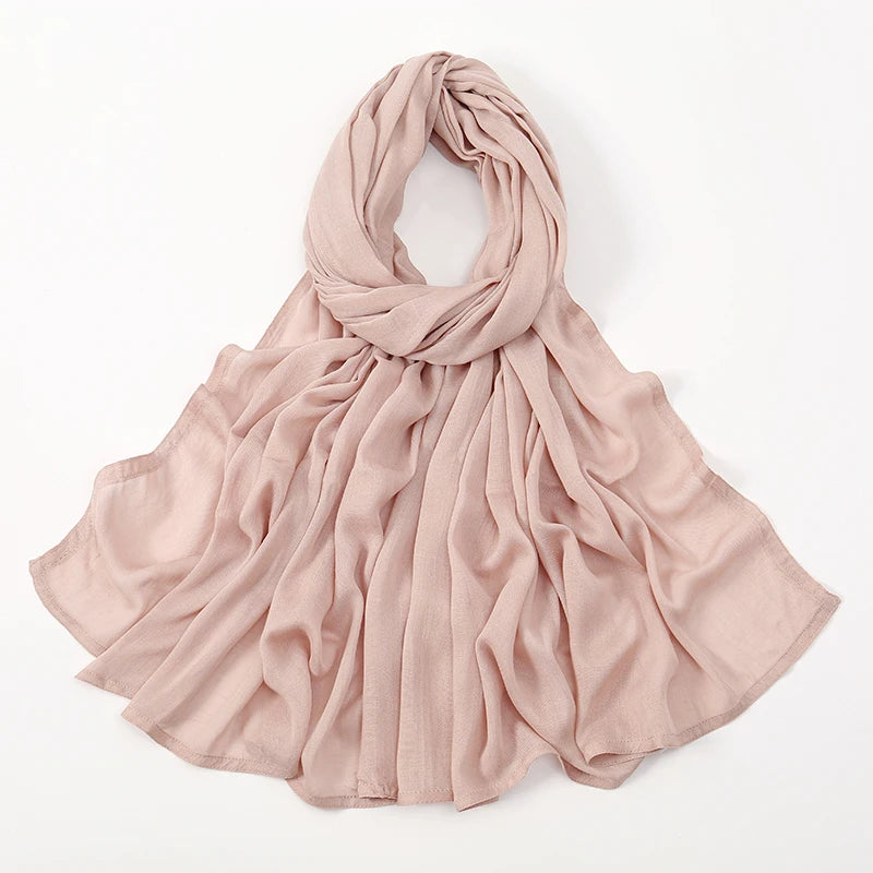 Voile en coton rayonne pour femmes musulmanes, Hijab Modal, écharpe unie, grande taille, Turban islamique, bandeau 190x85cm