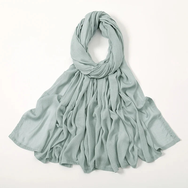 Voile en coton rayonne pour femmes musulmanes, Hijab Modal, écharpe unie, grande taille, Turban islamique, bandeau 190x85cm