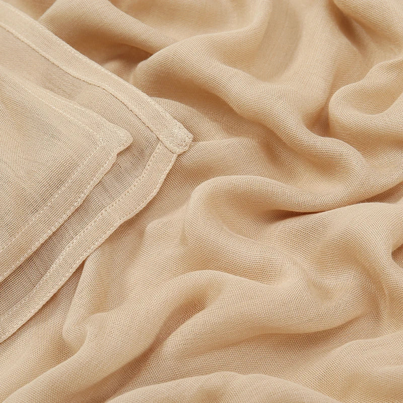 Voile en coton rayonne pour femmes musulmanes, Hijab Modal, écharpe unie, grande taille, Turban islamique, bandeau 190x85cm