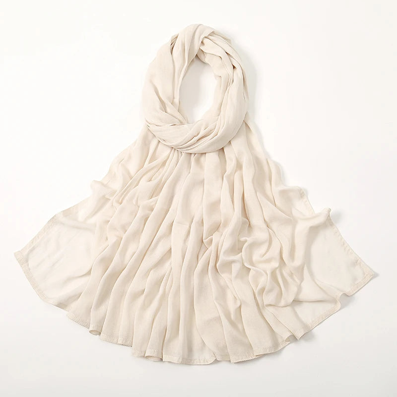 Voile en coton rayonne pour femmes musulmanes, Hijab Modal, écharpe unie, grande taille, Turban islamique, bandeau 190x85cm