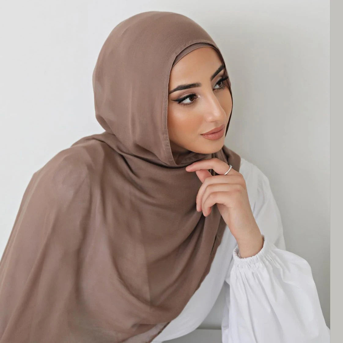 Voile en coton rayonne pour femmes musulmanes, Hijab Modal, écharpe unie, grande taille, Turban islamique, bandeau 190x85cm